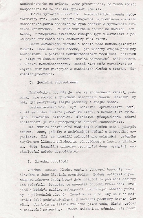 19891126Prohláš OF_3 ;Dokumenty OF Trutnov